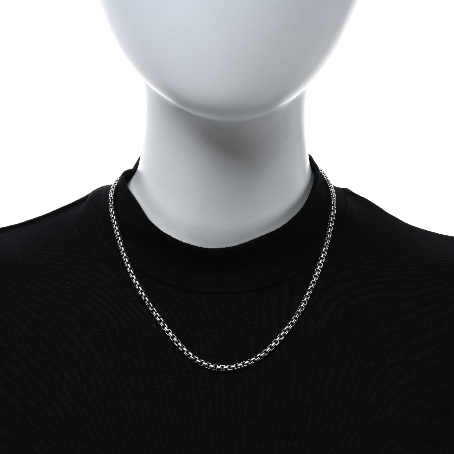 David Yurman Sterling Silver 3.6mm Box Chain Necklace 18" 2 of 4