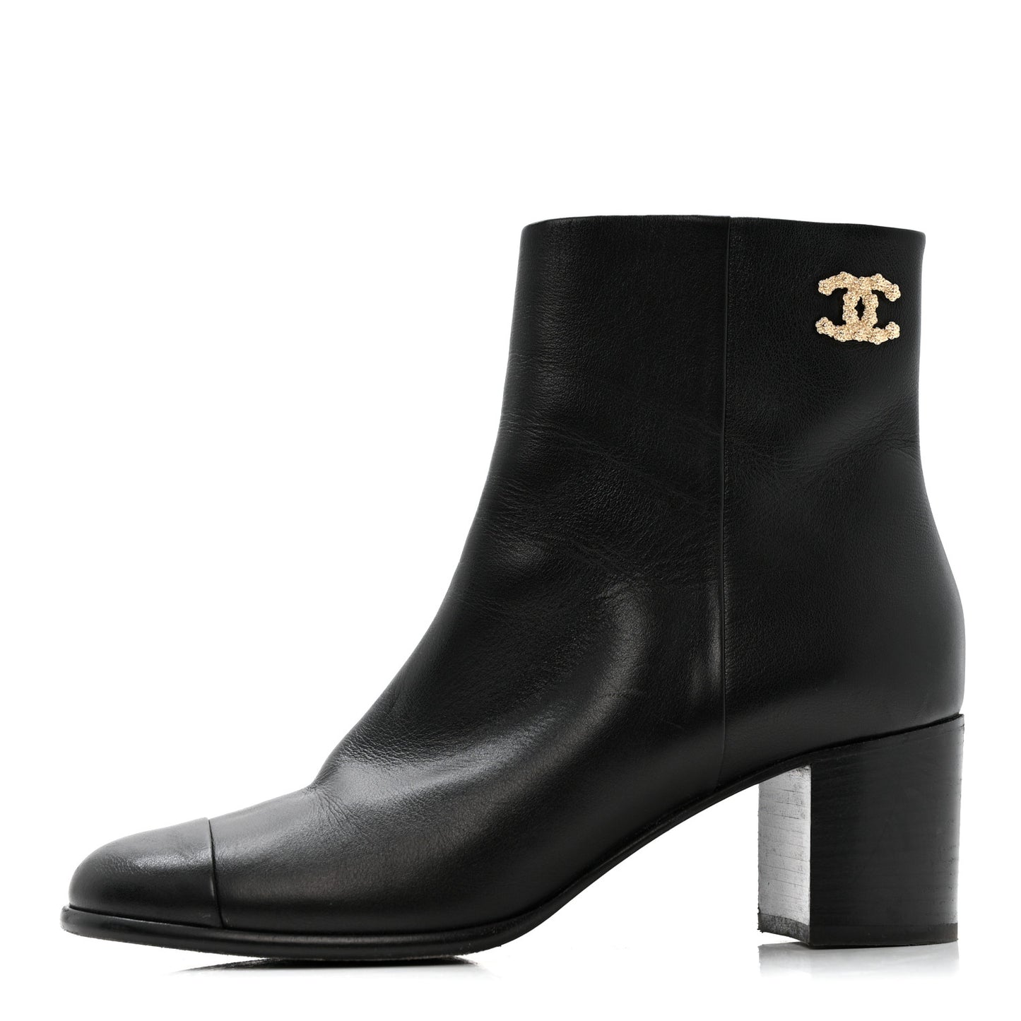 Calfskin CC Ankle Boots 40 Black