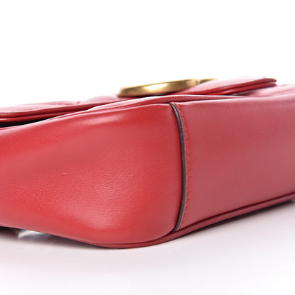 Gucci Calfskin Matelasse Mini GG Marmont Shoulder Bag Hibiscus Red 5 of 19