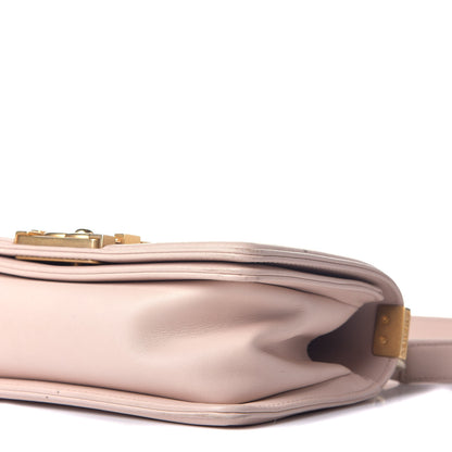 Chanel Caviar Suede Calfskin Chevron Quilted Small Boy Flap Light Pink 9 of 9
