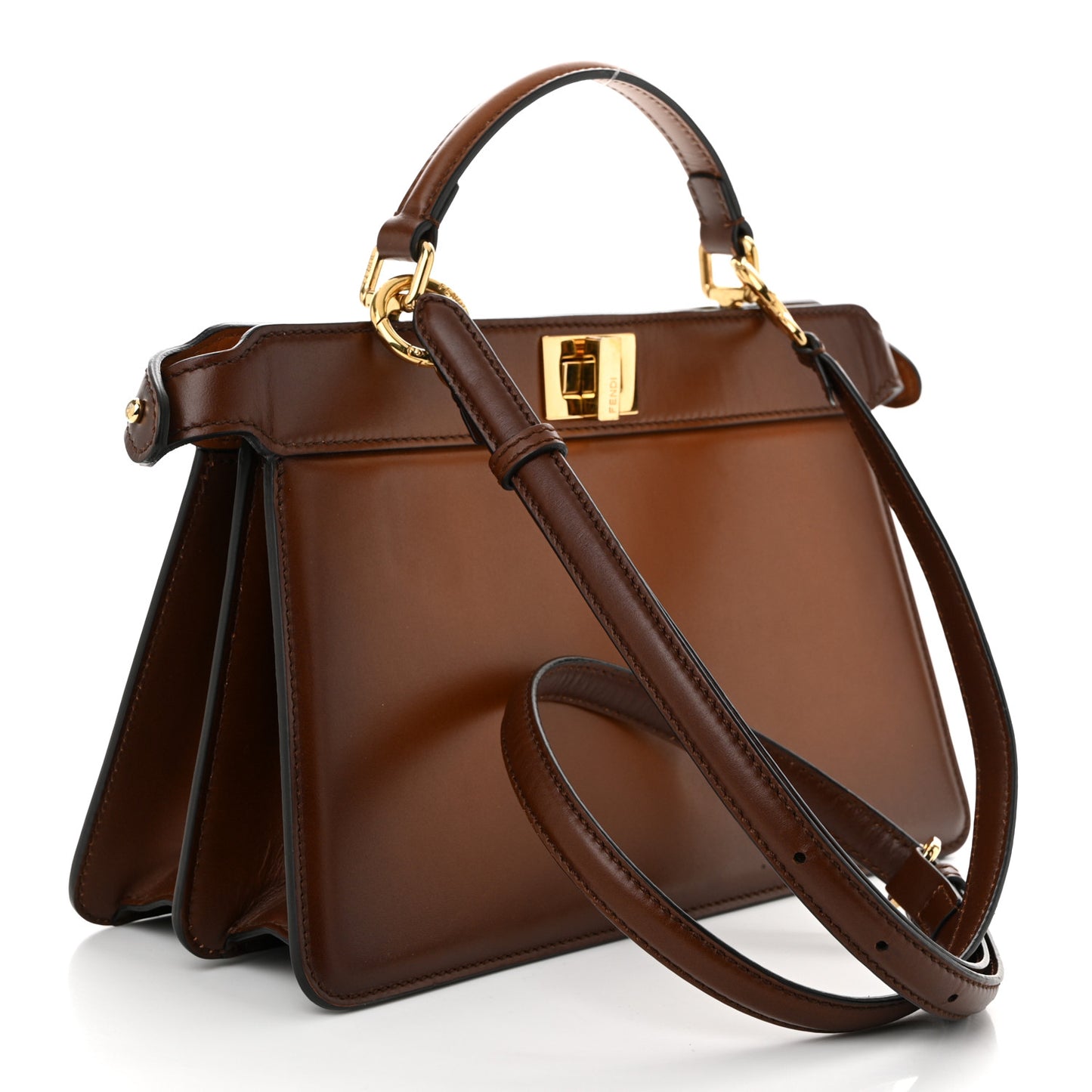 Vitello King Tamponato Medium Peekaboo I SEE U East West Satchel Cuoio