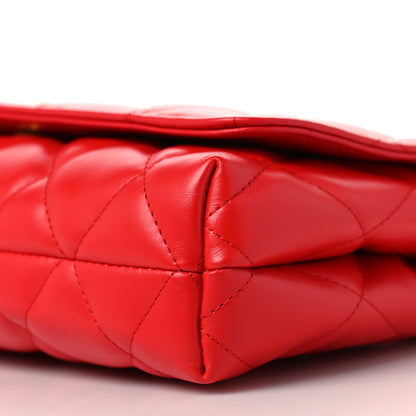 Balenciaga Nappa Calfskin Quilted Medium Touch B Shoulder Bag Bright Red 9 of 9