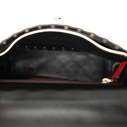Valentino Garavani Metallic Wrinkled Lambskin Medium Rockstud Spike Shoulder Bag Mekong 5 of 11