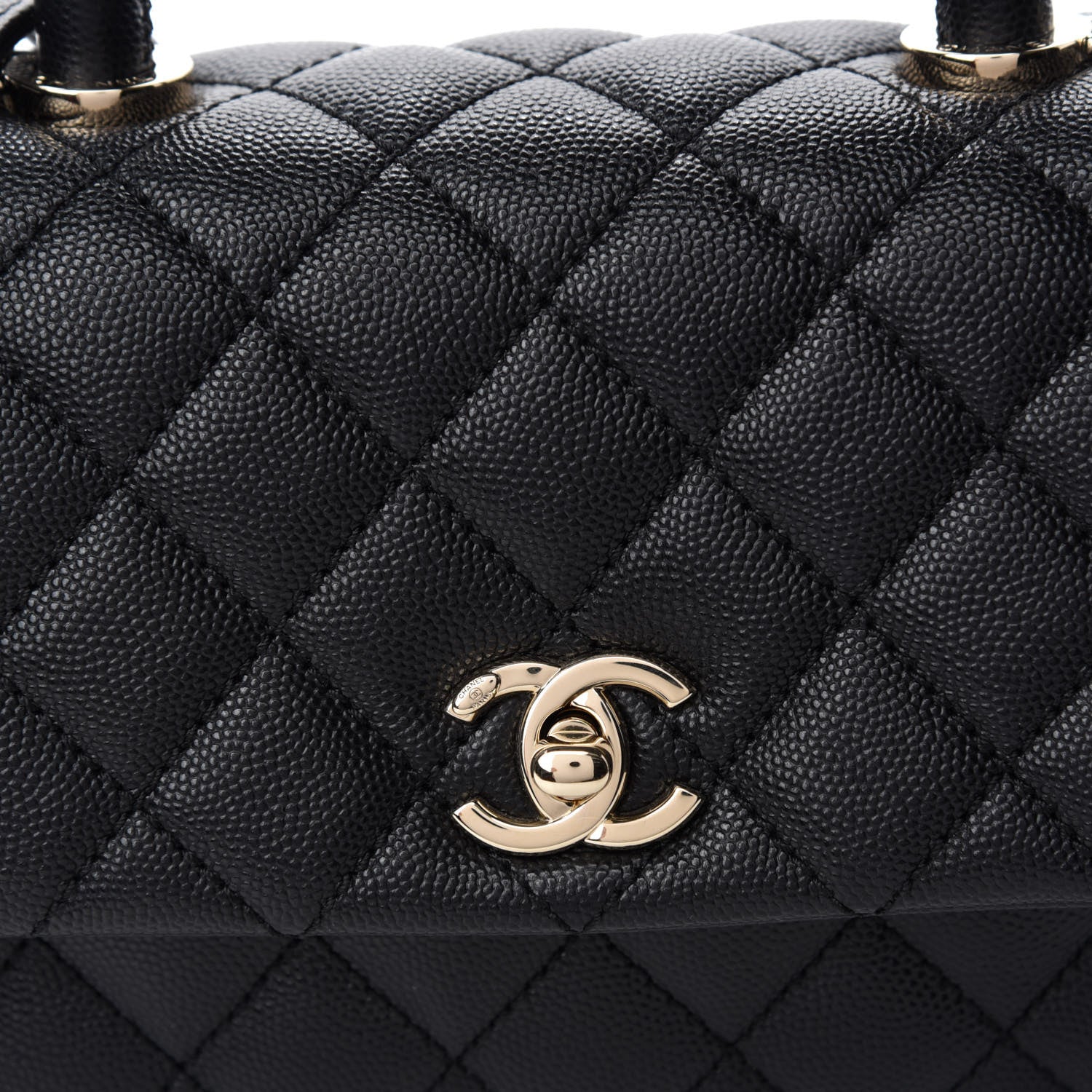 Chanel Caviar Lizard Embossed Quilted Mini Coco Handle Flap Black 10 of 11