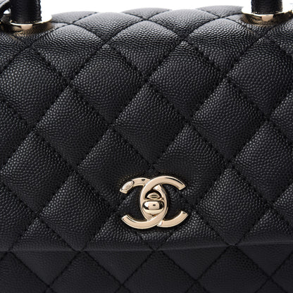 Chanel Caviar Lizard Embossed Quilted Mini Coco Handle Flap Black 10 of 11