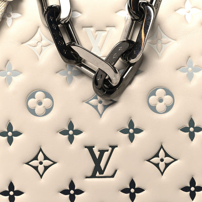Louis Vuitton Lambskin Embossed Monogram Coussin PM Cream Grey 9 of 12