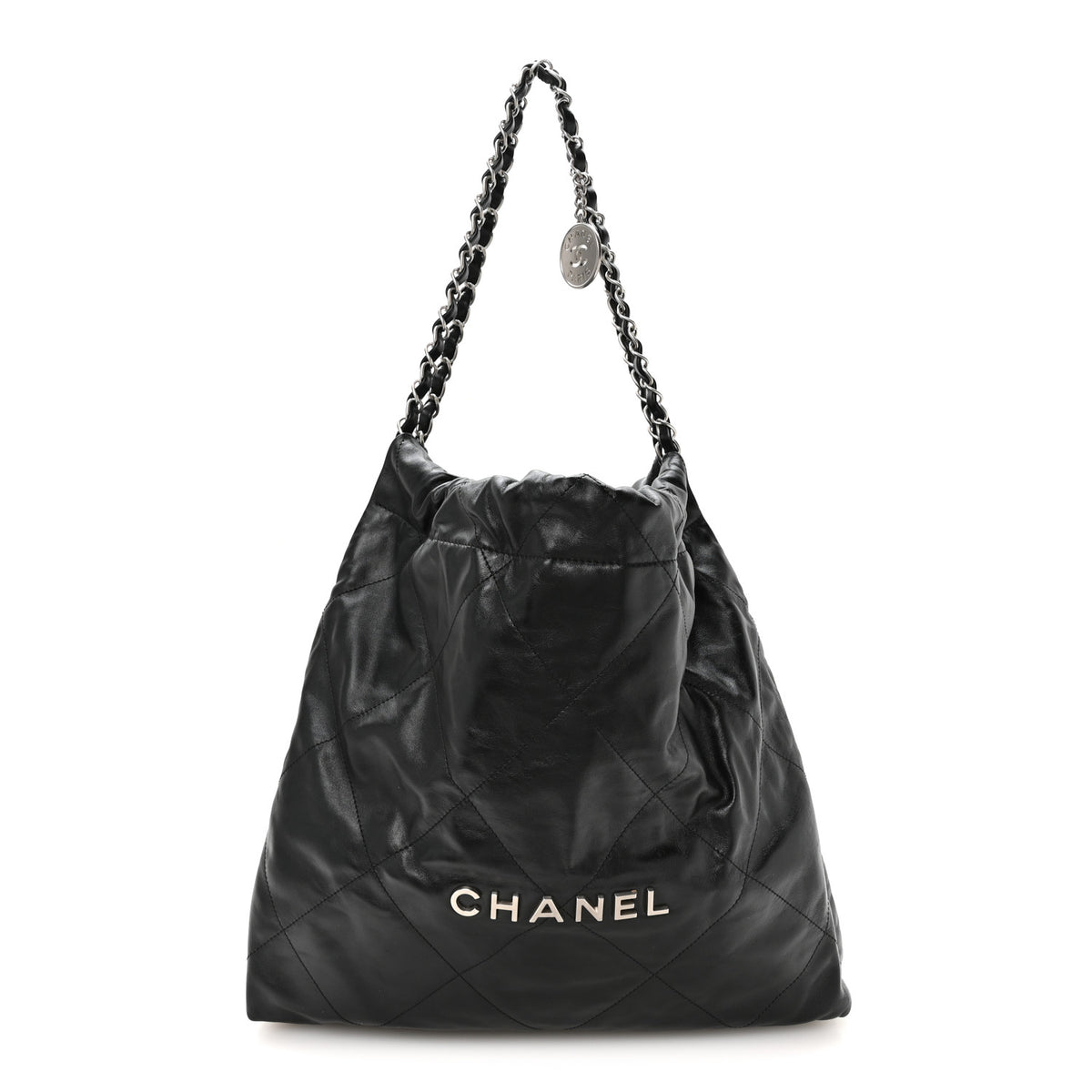 Chanel Shiny Calfskin Quilted Chanel 22 Black 1 of 12