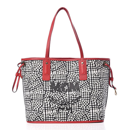 MCM Visetos Medium Liz Reversible Shopper Tote Ruby Red 4 of 15