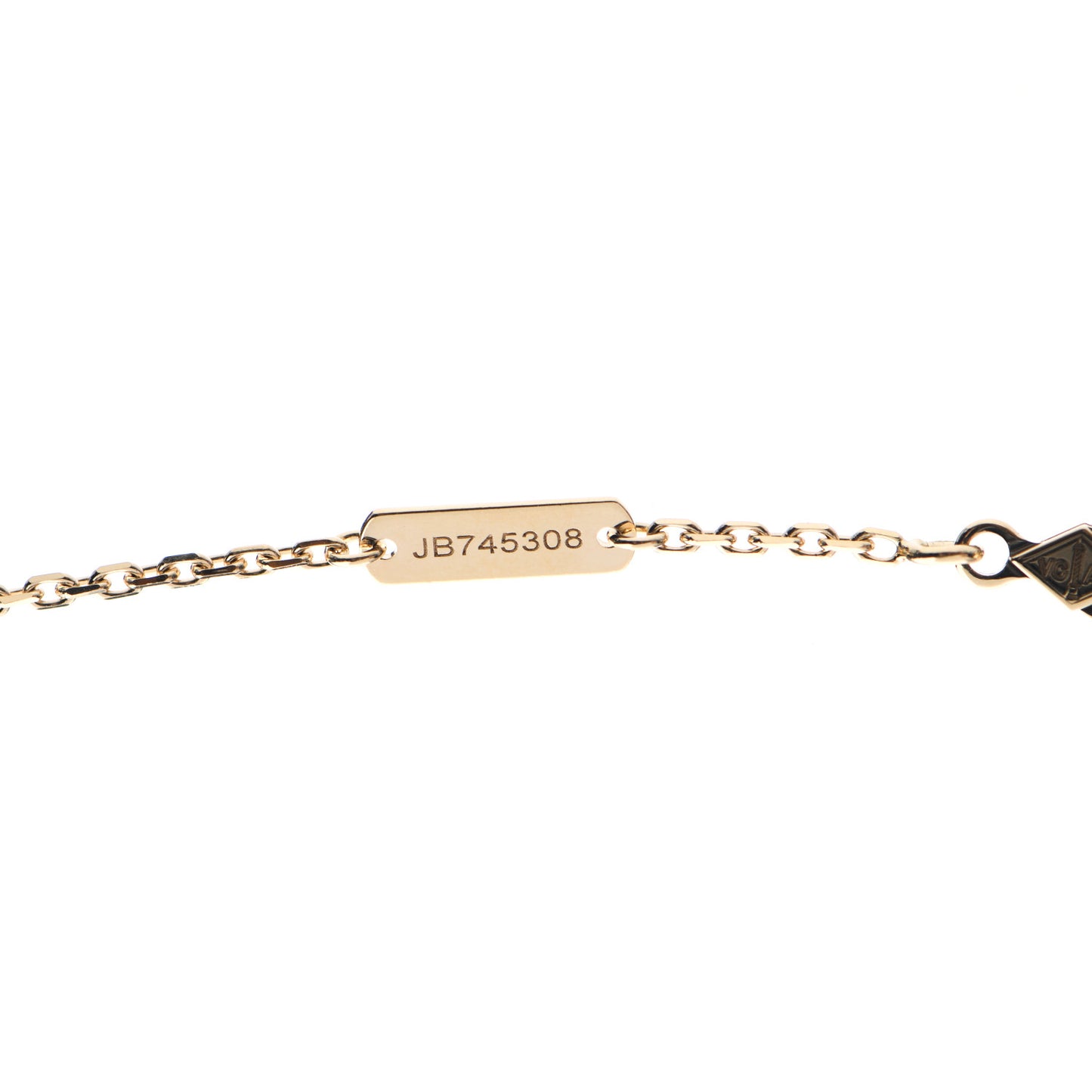 18K Yellow Gold Mother of Pearl Vintage Alhambra Pendant Necklace