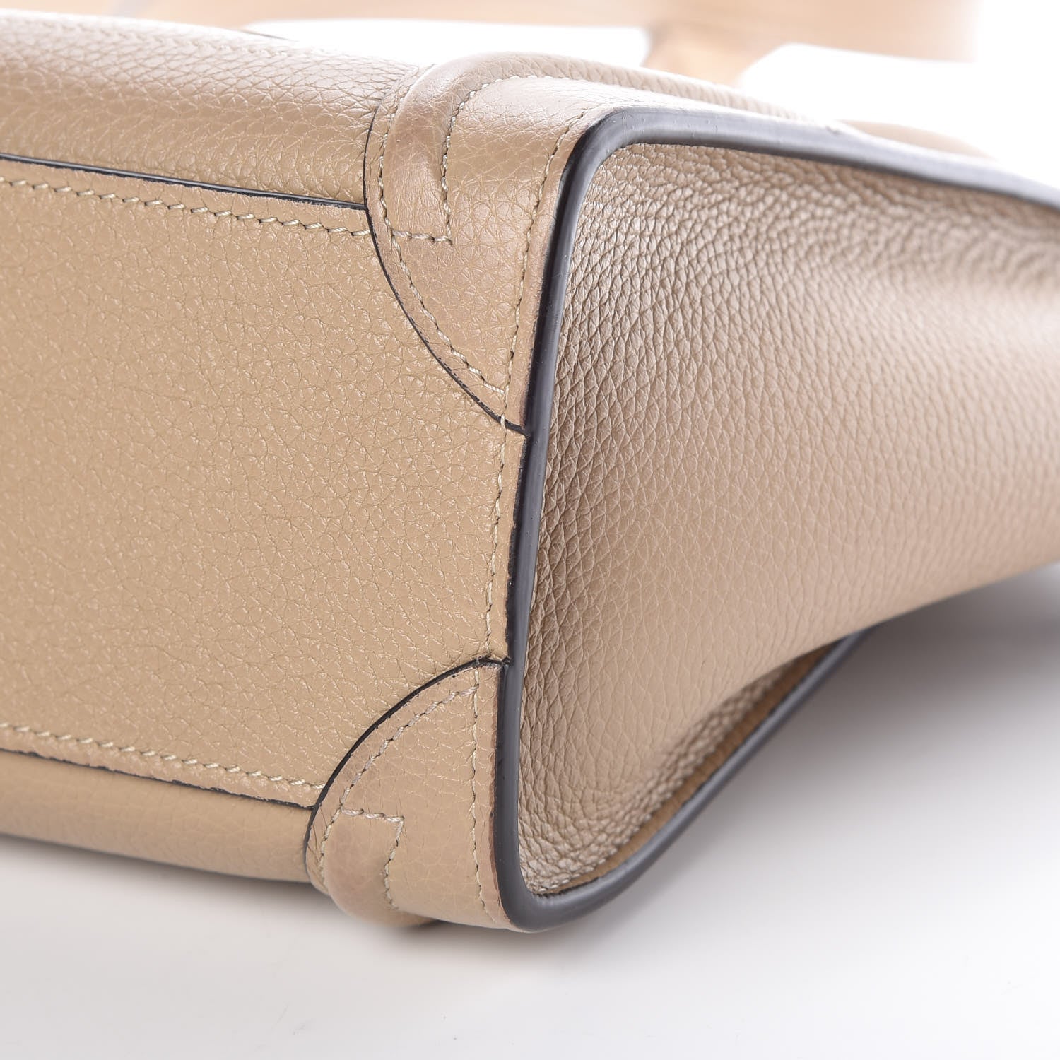Celine Drummed Calfskin Nano Luggage Dune 9 of 9