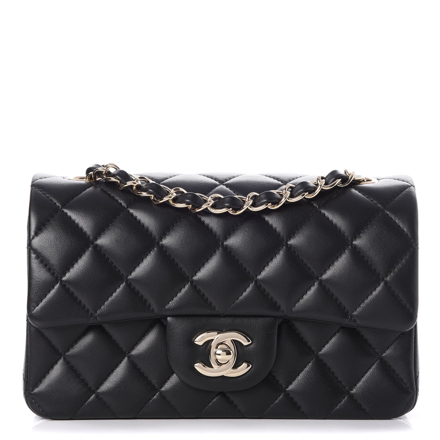 Chanel Lambskin Quilted Mini Rectangular Flap Black 1 of 8