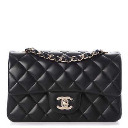 Chanel Lambskin Quilted Mini Rectangular Flap Black 1 of 8