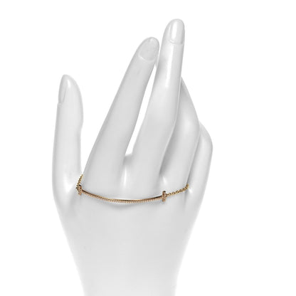 Tiffany 18K Rose Gold Diamond T Smile Bracelet 2 of 5