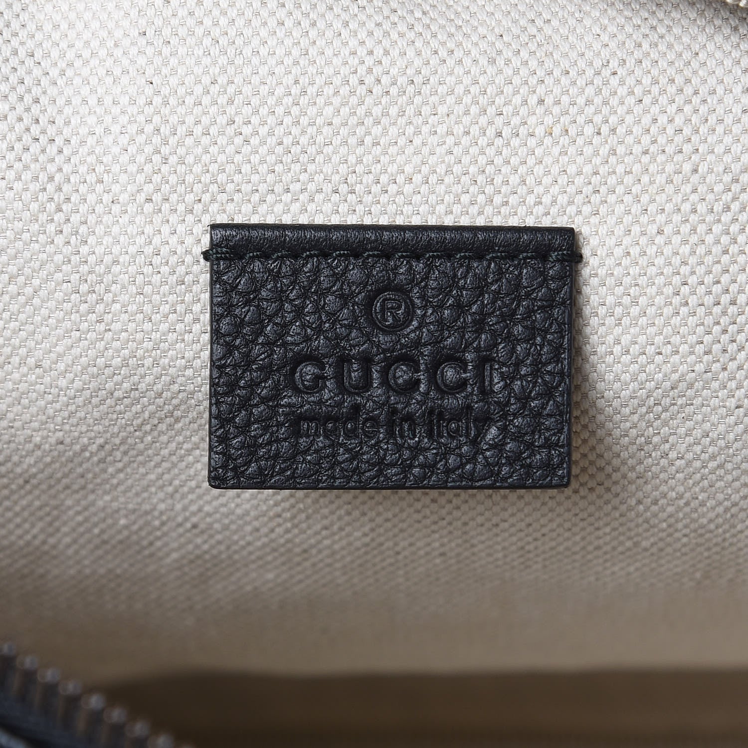 Gucci Grained Calfskin Logo Belt Bag Black 5 of 9