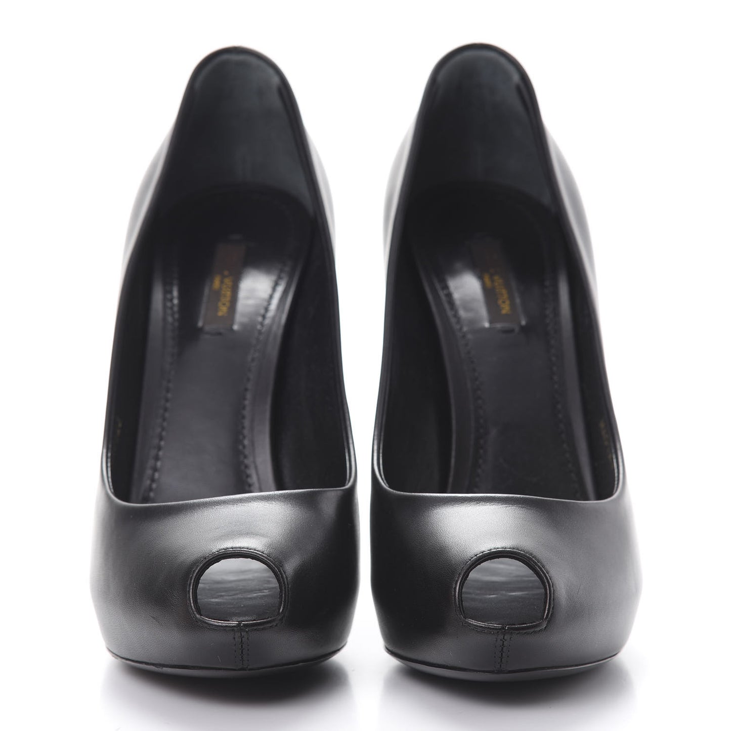Smooth Calfskin Oh Really Peep Toe Pumps 40 Black