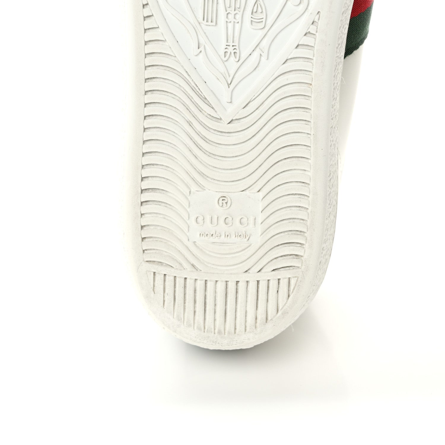 Gucci Calfskin Ayers Bee Embroidered Womens Ace Sneakers 36.5 White Green 7 of 10