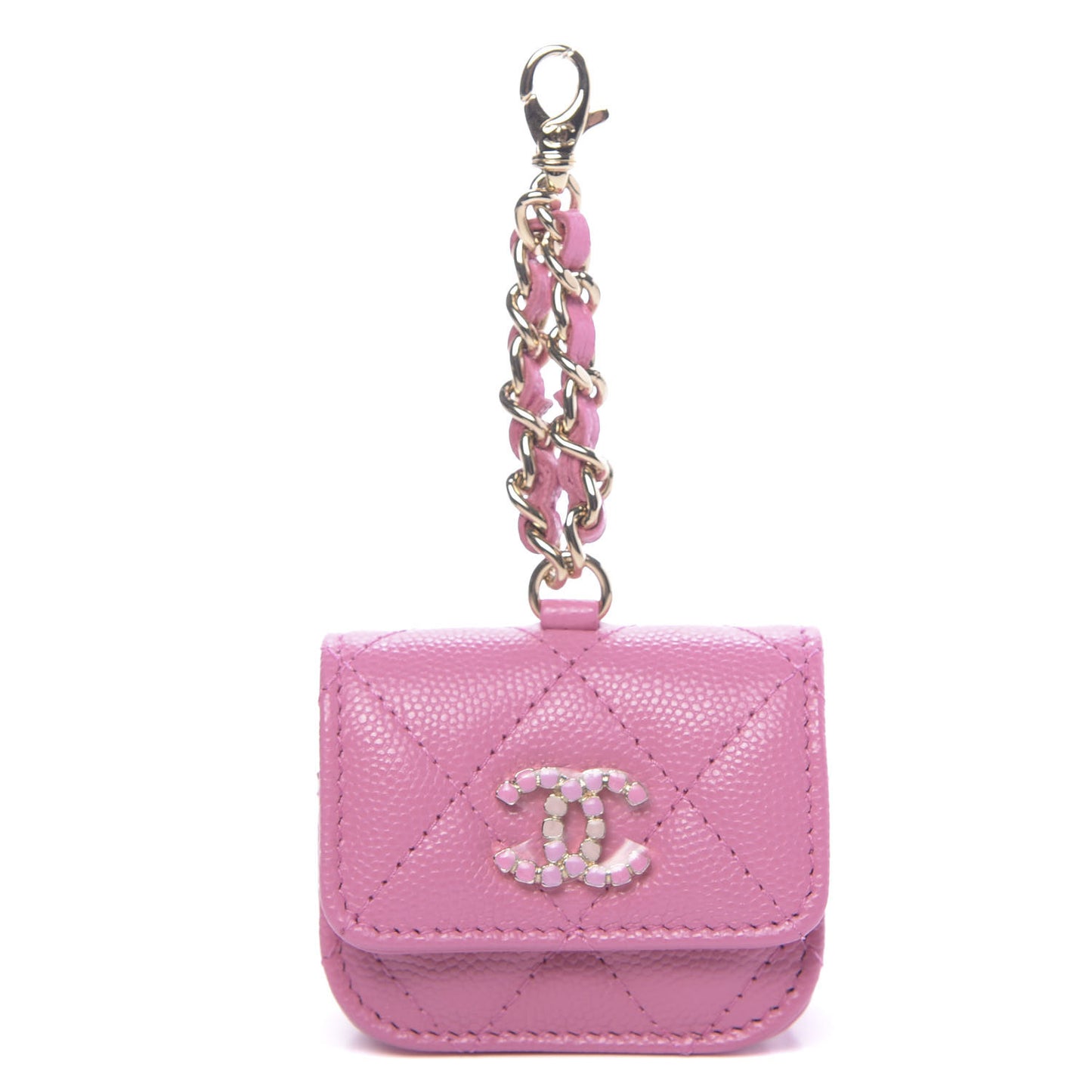 Caviar Quilted Crystal CC Airpods Pro Case Pink