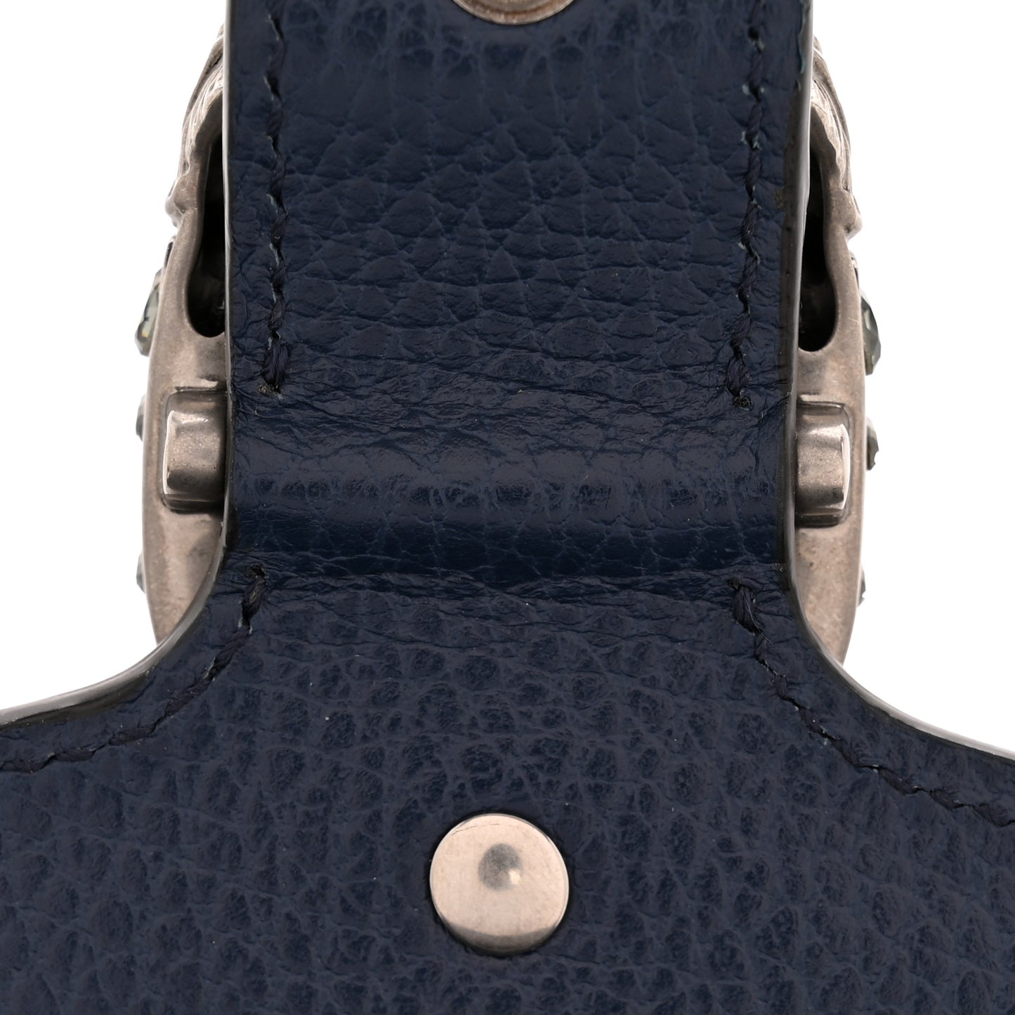 Dollar Calfskin Crystal Mini Dionysus Chain Wallet Blue Agata Black Diamond