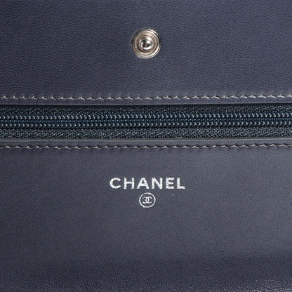 Chanel Python Wallet On Chain WOC Blue and Silver 7 of 8