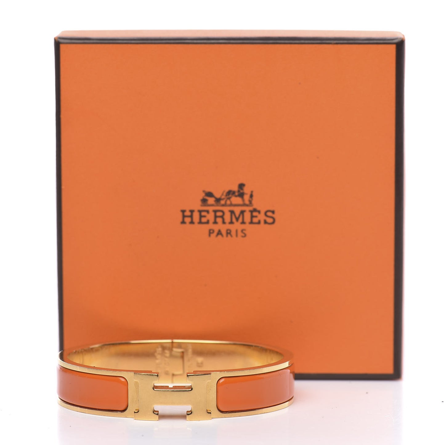 Enamel Narrow Clic Clac H Bracelet PM Orange
