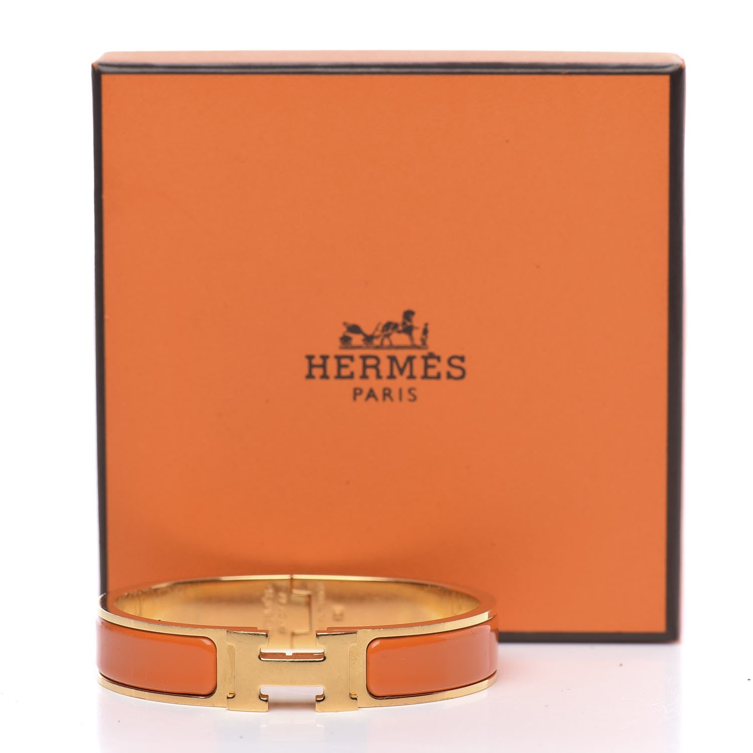 Hermes Enamel Narrow Clic Clac H Bracelet PM Orange 6 of 6