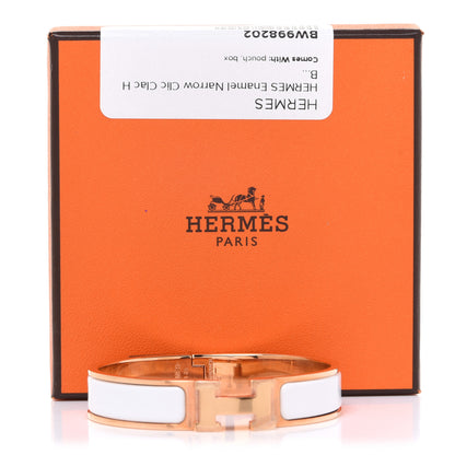Hermes Enamel Narrow Clic Clac H Bracelet PM White 6 of 6