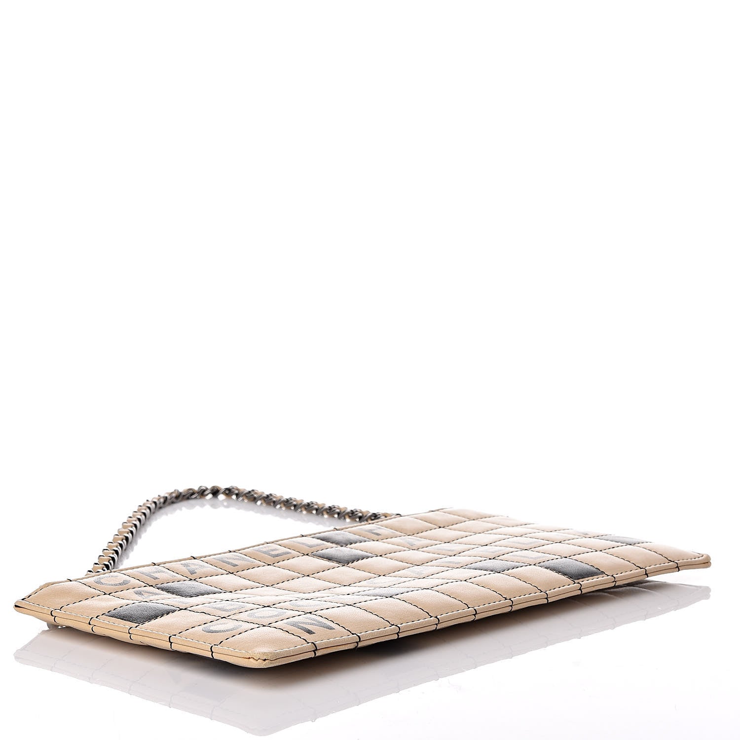 Chanel Lambskin Crossword Pochette Beige Black 4 of 10