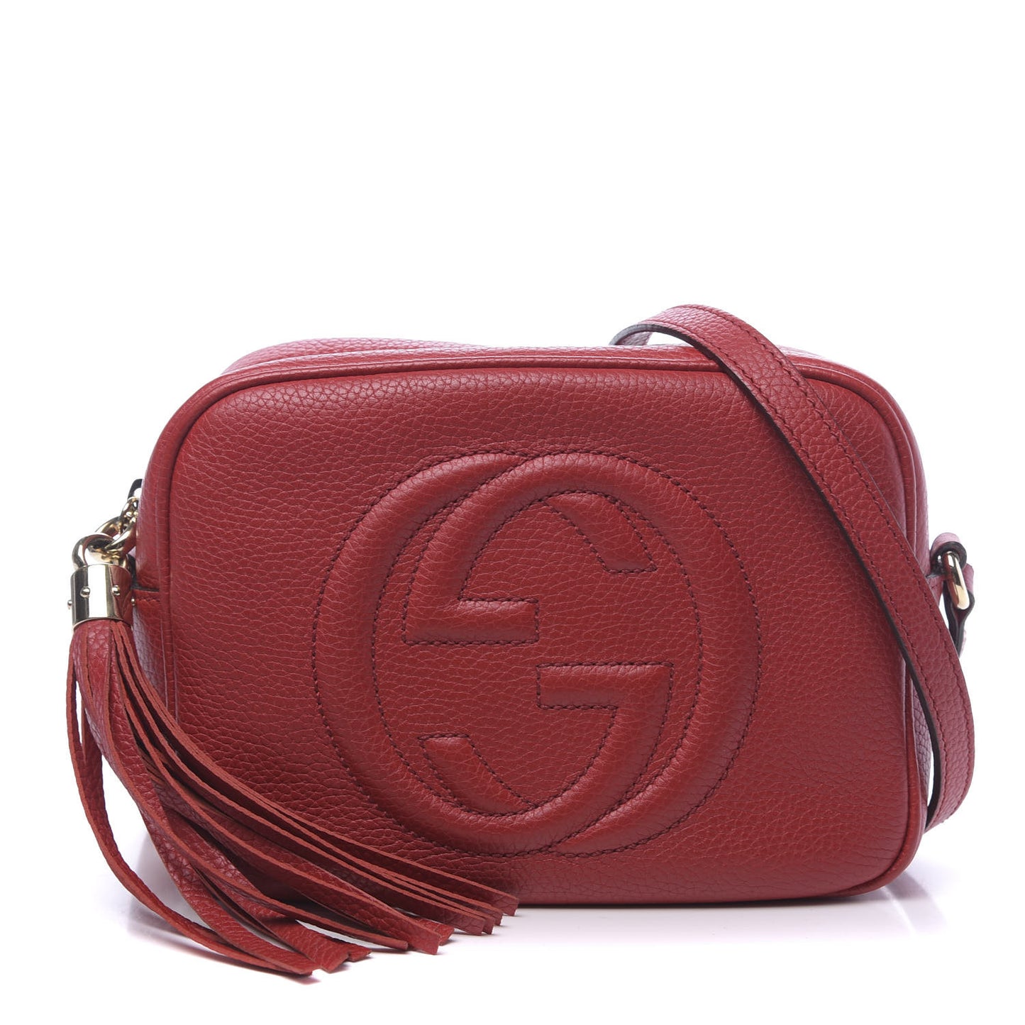 Pebbled Calfskin Small Soho Disco Bag Tabasco Red