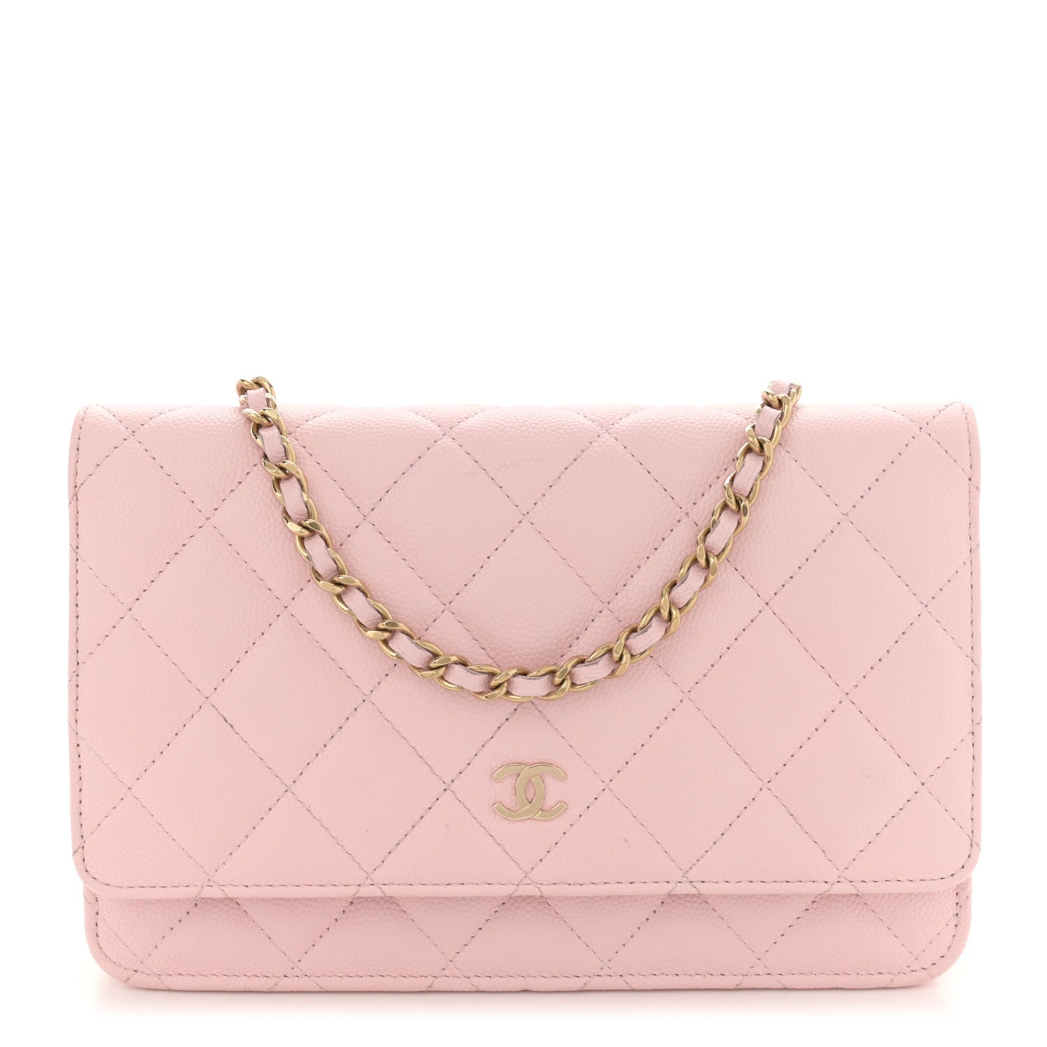 Chanel Caviar Quilted Wallet on Chain WOC Light Pink 1 of 12