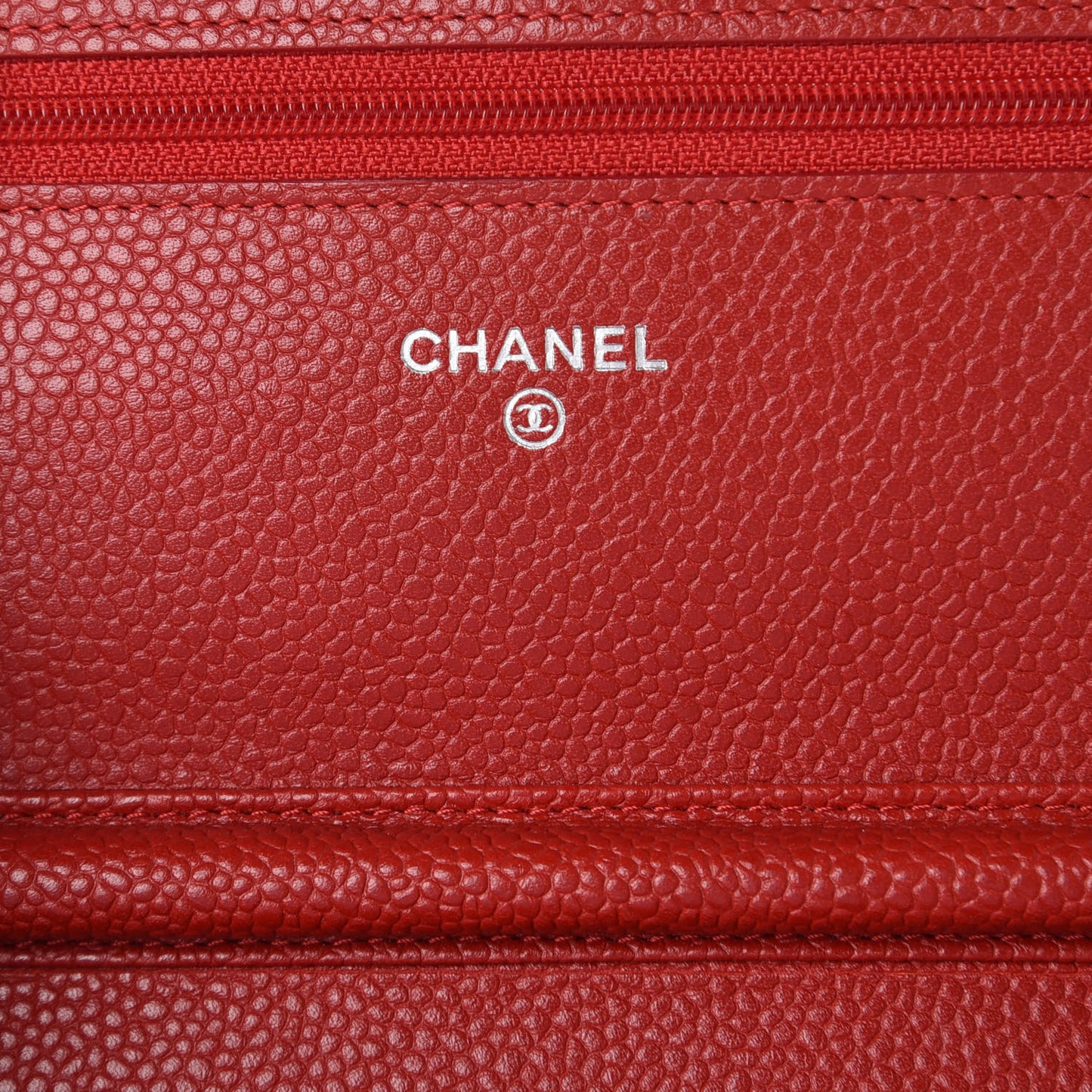 Caviar Quilted Wallet on Chain WOC Red
