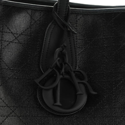 Christian Dior Coated Canvas Cannage Panarea Shopping Tote Black 8 of 9