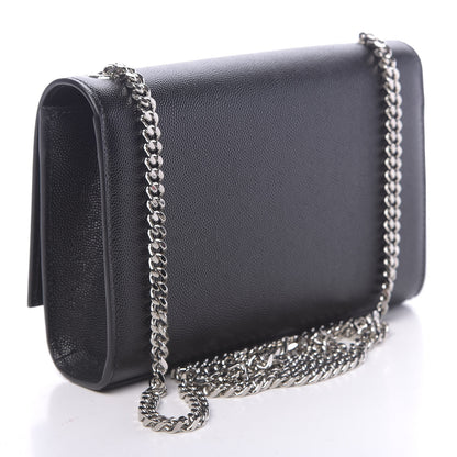 Saint Laurent Grain De Poudre Small Monogram Kate Satchel Black 3 of 9