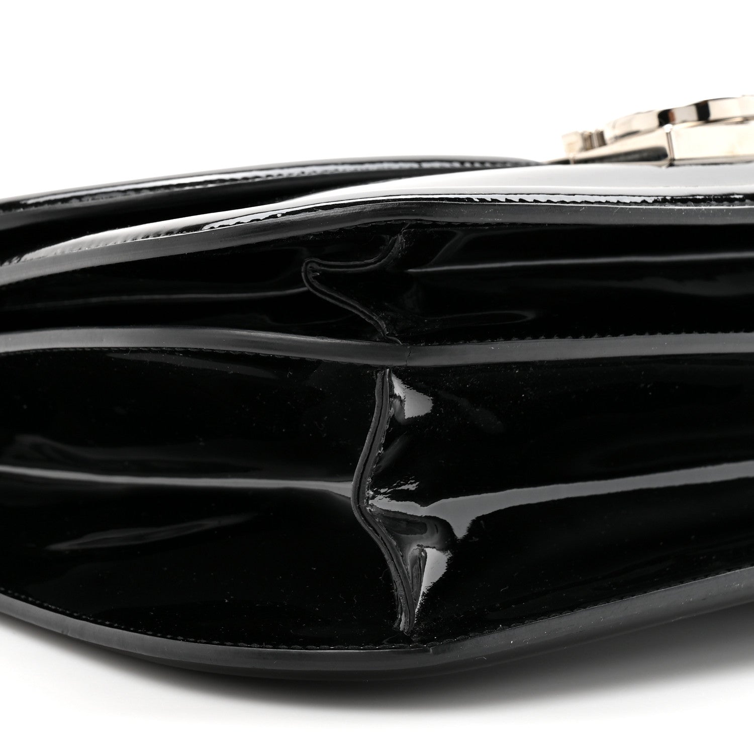 Salvatore Ferragamo Patent Jody Shoulder Bag Black 19 of 19