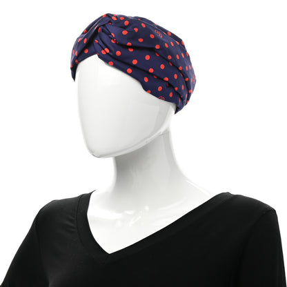 Gucci Silk Polka Dot Headband M Blue Red 2 of 5