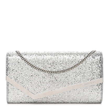 Jimmy Choo Glitter Emmie Clutch Silver 1 of 14