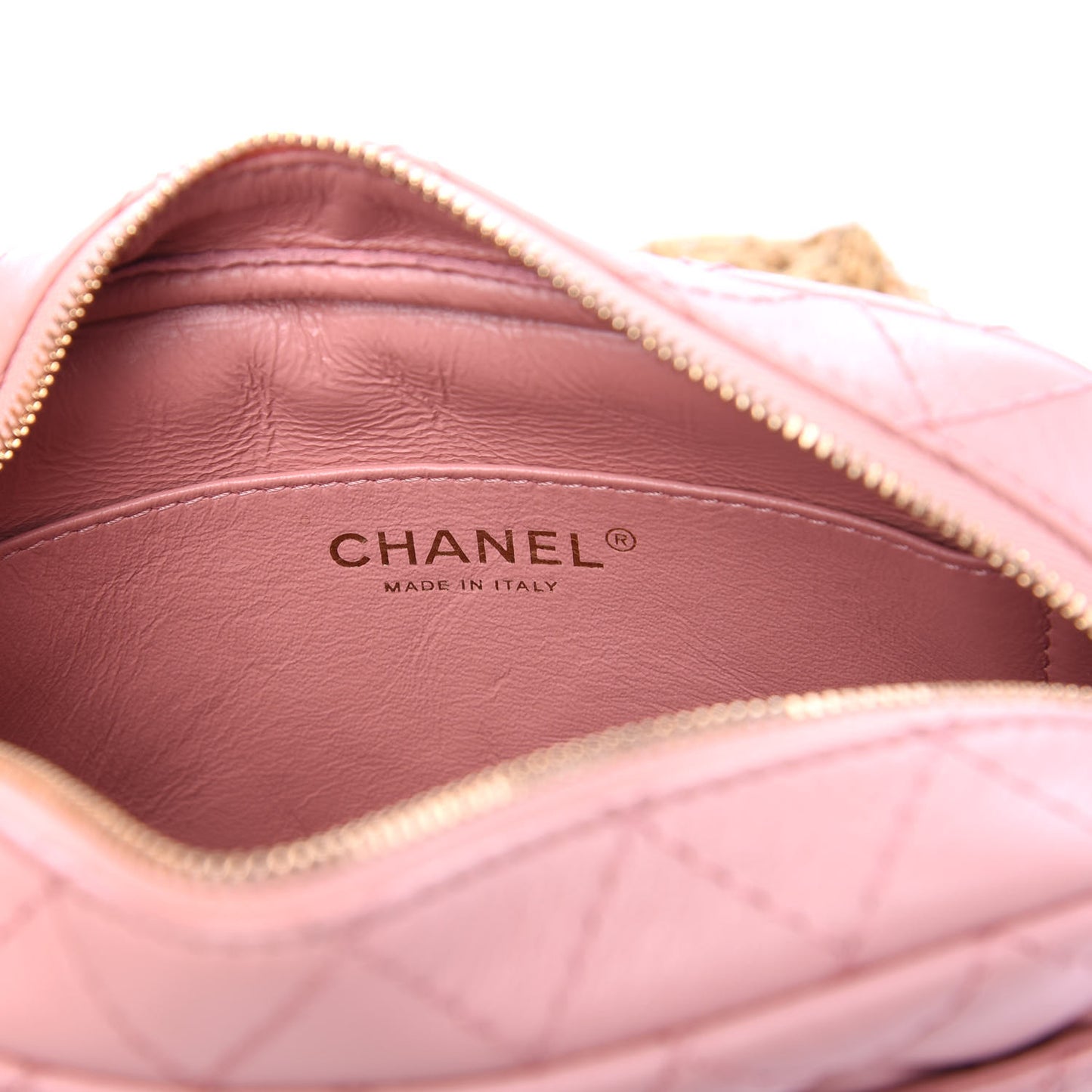 Aged Calfskin Quilted Mini Reissue Camera Case Pink