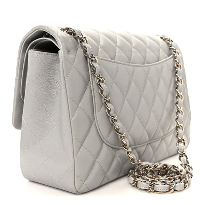 Chanel Caviar Quilted Jumbo Double Flap Grey Grey 3 of 11