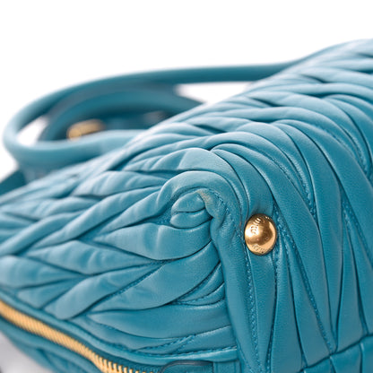 Miu Miu Nappa Matelasse Zip Tote Laguna 8 of 14