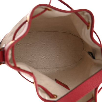 Gucci X DORAEMON Vintage GG Supreme Monogram Small Bucket Bag Beige Cherry Red 5 of 11