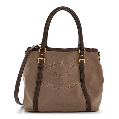 Prada Jacquard Logo Tote Corda Bruciato 1 of 13
