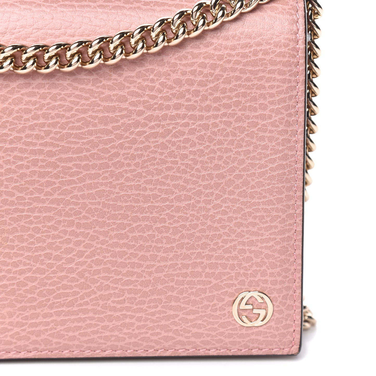 Dollar Calfskin Medium Betty Chain Wallet Soft Pink