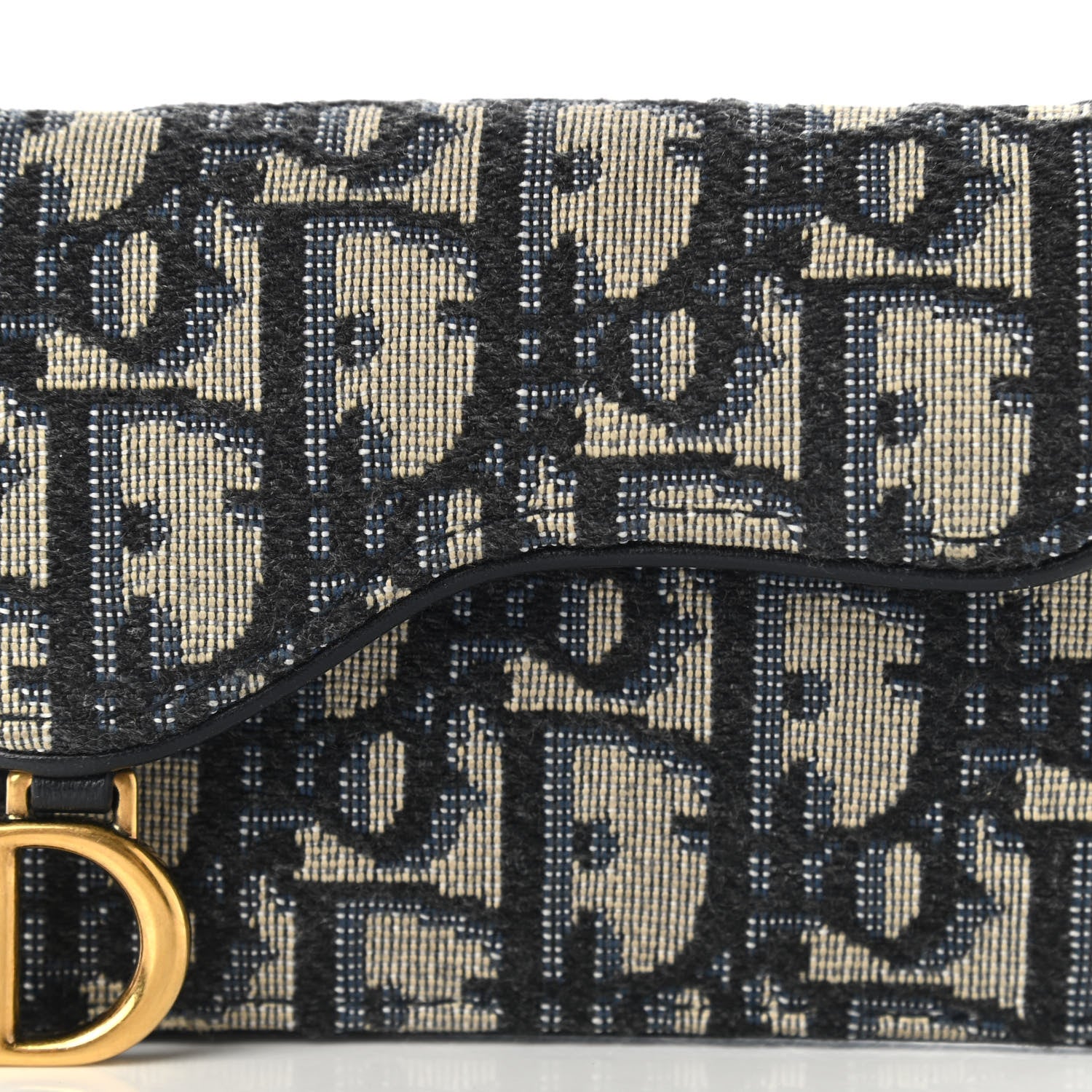 Christian Dior Oblique Saddle Card Holder Blue 8 of 9