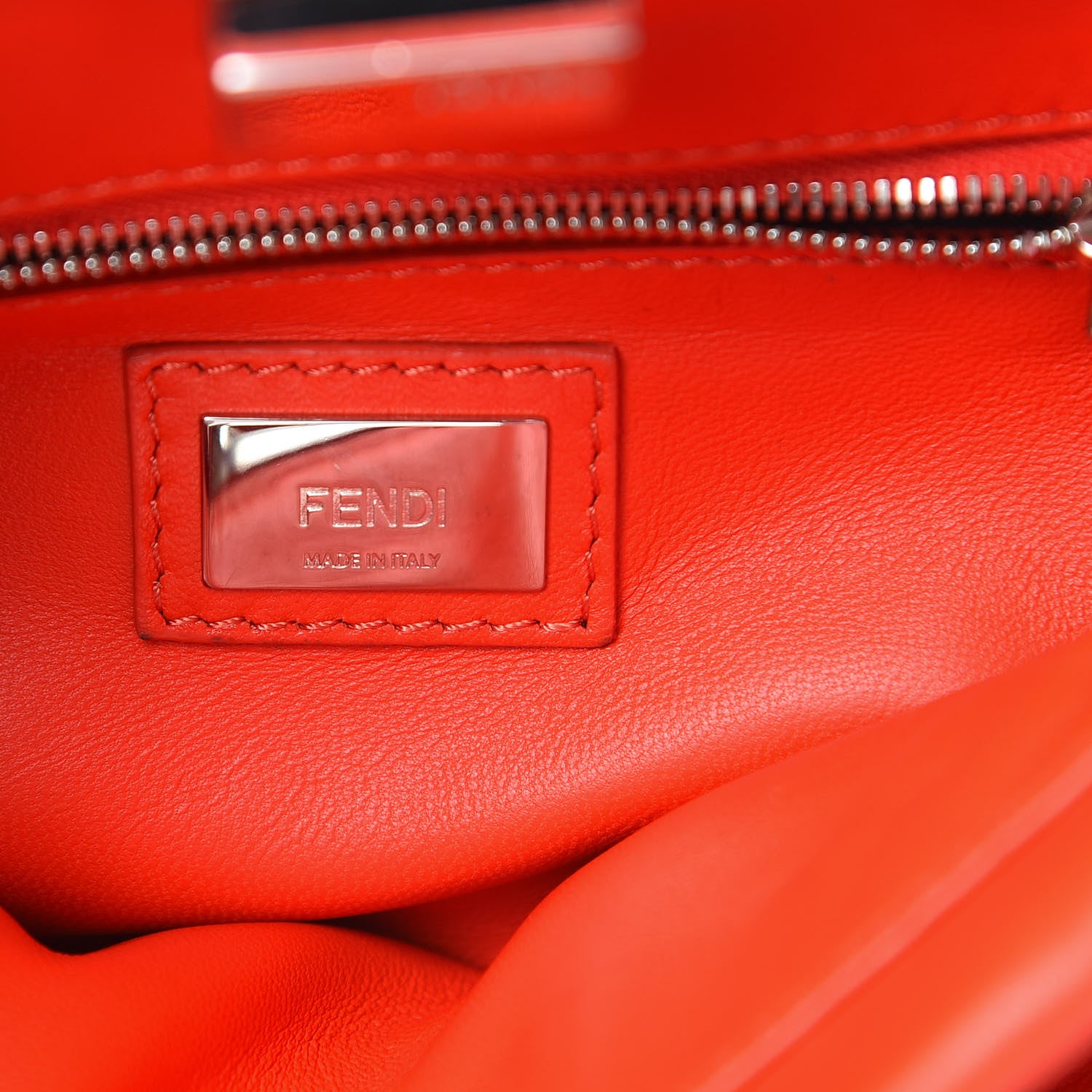 Fendi Nappa Mini Peekaboo Iconic Satchel Papavero 7 of 14