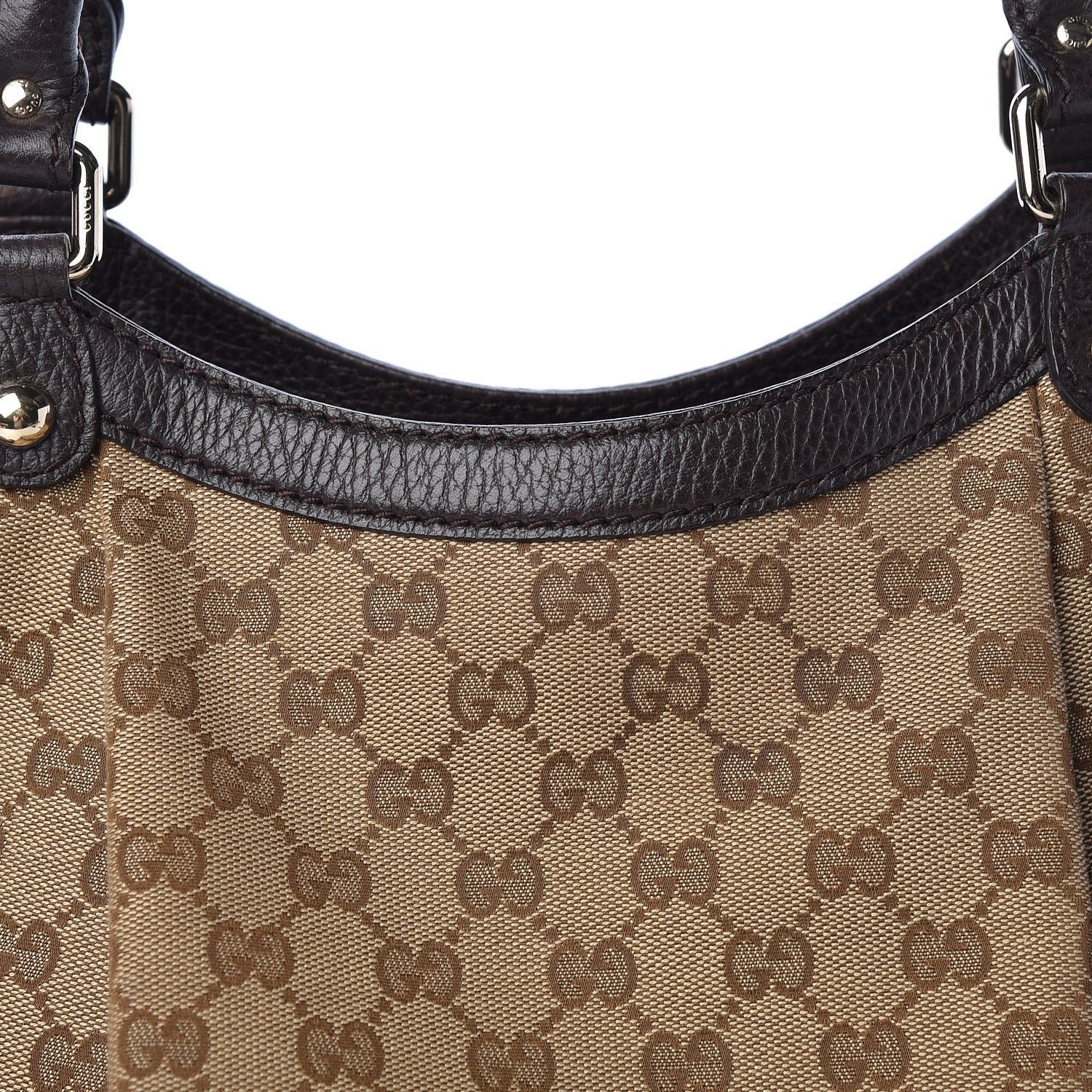 Gucci Monogram Dollar Calfskin Large Sukey Tote Beige Ebony Testa di Moro 8 of 10