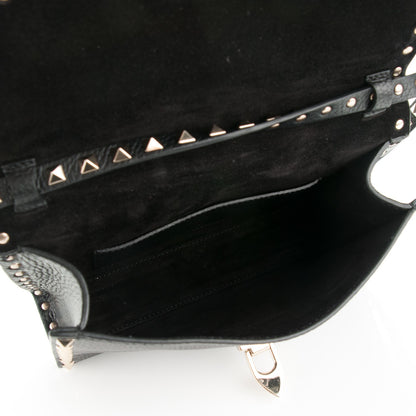 Valentino Garavani Pebbled Calfskin Medium Rockstud Flip Lock Crossbody Bag Black 5 of 6