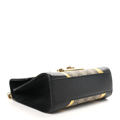 Gucci Calfskin GG Supreme Monogram Small Padlock Shoulder Bag Black Gold 4 of 10