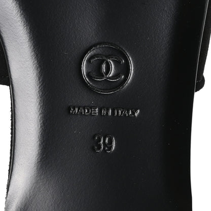 Chanel Suede Kidskin Velcro Crystal CC Mules 39 Black 7 of 9