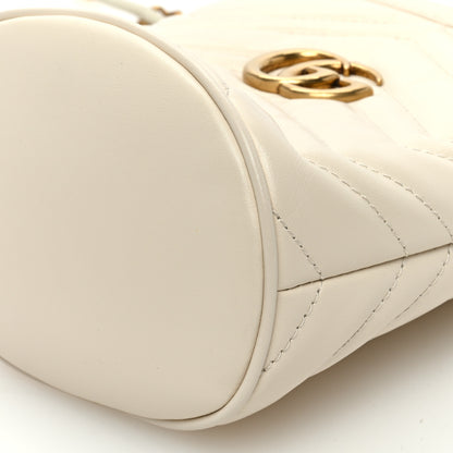 Gucci Calfskin Matelasse Mini GG Marmont 2.0 Bucket Bag White 10 of 10
