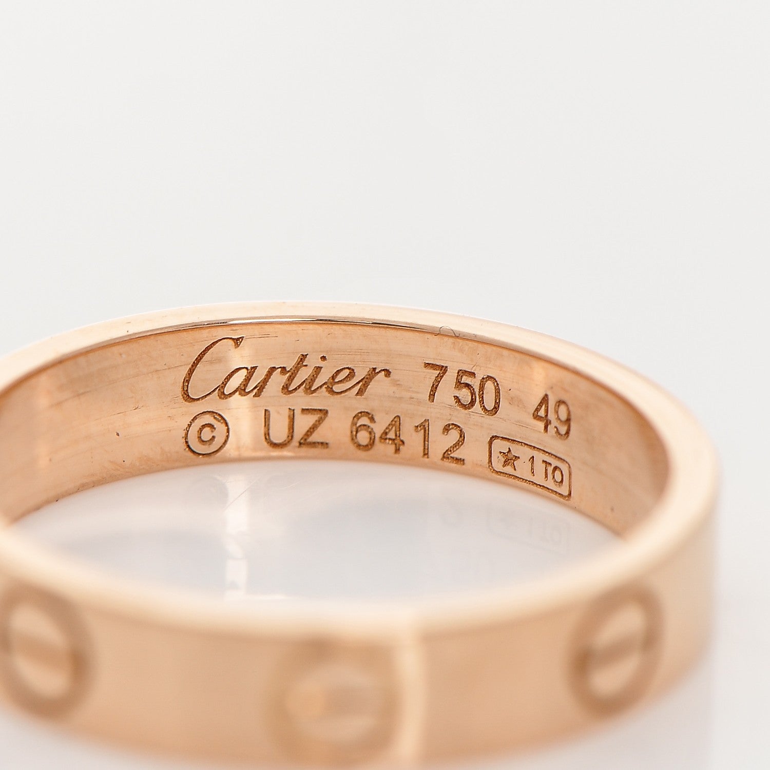 Cartier 18K Pink Gold 4mm LOVE Wedding Band Ring 49 4.75 4 of 5
