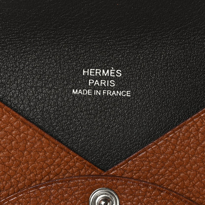 Hermes Barenia Verso Calvi Card Case Fauve Black 7 of 9